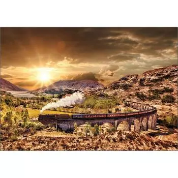 Пазл Korea Jacobite Steam Locomotive and Sunset Jigsaw Puzzle 3213, 2000 деталей, разные цвета, 2000 деталей Пазл, Детские игры