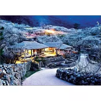 Пазл Korea Plum Village Evening Scene Jigsaw Puzzle 3171, 1000 деталей, разные цвета Пазл, Детские игры, Развивающие игрушки