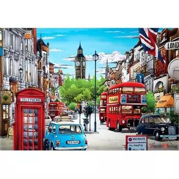 Пазл Life London s Peaceful Afternoon Picture Puzzle 51x73,5см 1000 деталей, 1 штука, 1000 деталей Пазл, Детские игры, Развивающие игрушки