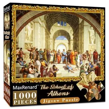 Пазл MaxRenard, 1000 шт., Афинская школа Рафаэля, экологически чистая бумага, рождественский подарок, игрушка