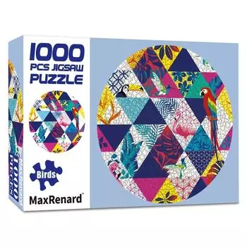 Пазл MaxRenard, 1000 шт., взрослые птицы, круглые животные, круглый домашний декор стен, развивающая игрушка, подарок для семейной игры