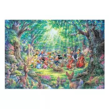 Пазл Tenyo из 500 деталей серии Gyutto с витражами Disney Forest Philharmonic x В комплект входит сервисная карта [Сделано в Японии] (25 36см) ДСГ-500-637 синий