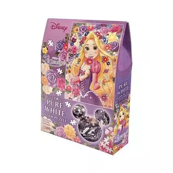 Пазл Tenyo из 500 деталей серии Pure White Gyutto, Disney Rapunzel on the Tower Flower Crown, подарочная карта на обслуживание включена [Сделано в Японии] (25x36см)