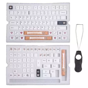 PBT 116 Keys Dog Theme DA Keycap Full Set Dye Sublimation for Key s For MX Keyboard Keyboards Accessories Whi