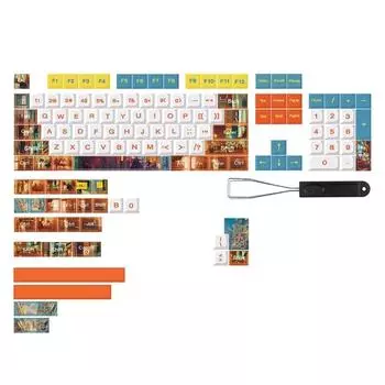PBT XDA Profile Keycaps City Life Theme 133-клавишный набор клавиш для игровых механических клавиатур MX-Switches DYE-SUB