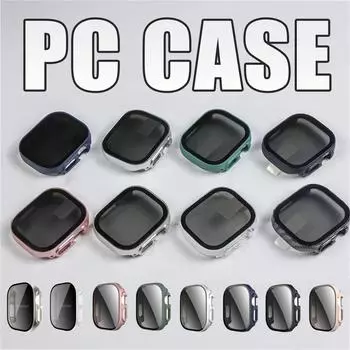 Чехол для ПК с пленкой для Apple Watch Ultra 2/Ultra 49 мм для iWatch Series 9 8 SE 7 6 5 4 45 мм 41 мм 44 мм 40 мм Закаленное защитное стекло для экрана Аксессуары 49mm for apple watch