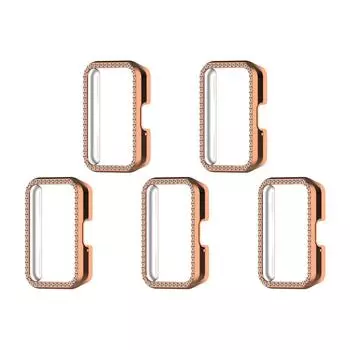 - PC Diamond Inlaid Case Watch Case for Samsung Galaxy Fit 3 SM-R390 (Rose Gold)