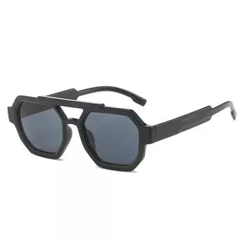 Pc Double Beam Sunglasses Square Pilot Sunglasses Sunglasses Women S Glasses Trendy Men regular