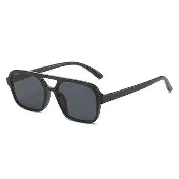 Pc Full Frame Sunglasses Double Beam Anti-Blue Light Anti-Ultraviolet Men S And Women S Square Flat Glasses Frame Glasses regular