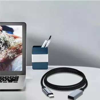 Удлинительный кабель USB C PD100W для быстрой зарядки и передачи данных 480 Мбит/с с нейлоновой оплеткой и маркером 30CM