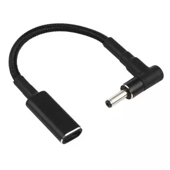 PD 100 Вт, 18,5–20 В, 4,0 x 1,35 мм, переходник с коленом на USB-C/Type-C, кабель с нейлоновой оплеткой