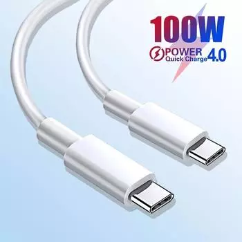 PD 100W USB-C на USB Type-C кабель для быстрой зарядки и передачи данных для Samsung Xiaomi iPhone iPad Type C на C линия передачи данных 1m