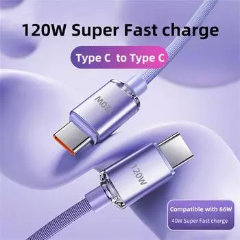 PD 120 Вт кабель USB Type C к USB C для iPhone 15 Pro Max, зарядное устройство для быстрой зарядки, кабель для передачи данных, кабель Type-C USBC 0,25 м/1 м/1,5 м/2 м 1m синий