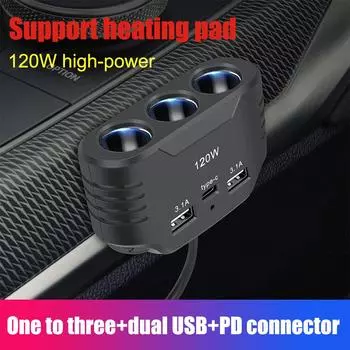 Pd Qc3.0 двойной разъем USB 120 Вт автомобильный прикуриватель разветвитель 12 В 24 В быстрое зарядное устройство разъем телефона адаптер питания для автомобильного видеорегистратора приборной панели J8w7