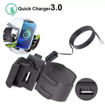 PD QC3.0 Intelligent Multifunctional 30W Powerful USB Type C Port Socket Portable Connector Motorcycle Battery Charger Smart чёрный