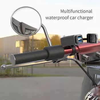 PD QC3.0 Motorcycle Handlebar Dual USB Fast Charger Waterproof Type C Port Fast Charging Socket Connector For Motorbike Bike