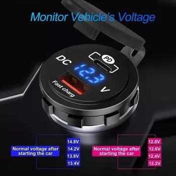 PD Тип C/QC 3.0 USB зарядное устройство розетка адаптер питания 5 В водонепроницаемый два порта USB быстрая зарядка для смартфона автомобиля лодки морского CHINA
