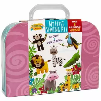 Peachy Keen Crafts Мой первый швейный набор для начинающих, набор для самостоятельного шитья с дорожным футляром Лучшие поделки для начинающих детей,