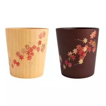 Pear Autumn x Current model J-kitchens Cup, Wooden, Maki-e, Leaves, 8.3 9cm, 250ml,