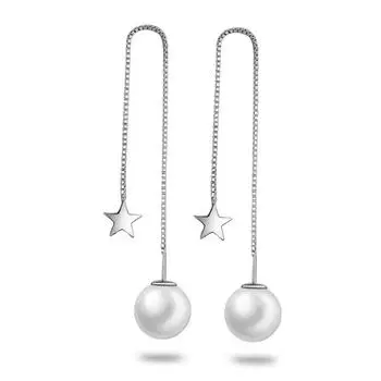 Pearl Earline, Серьги, Серебряные серьги-гвоздики, Женские серьги, Длинный стиль с простым темпераментом