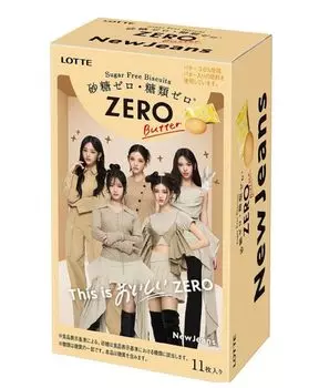 Печенье без сахара Lotte Zero с NewJeans 11 шт. x 5 шт. (Масло)