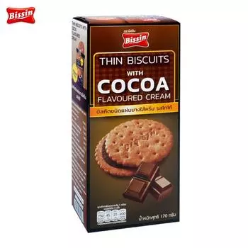 Печенье Bissin тонкое с кремом со вкусом какао 170 г х 1 шт / 3 шт / 6 шт - Thai Snacks 170 g