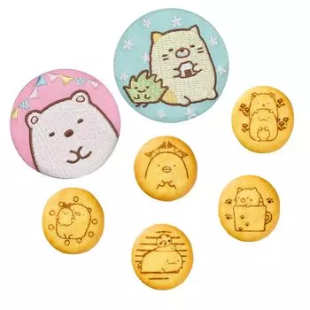 Печенье Sumikko Gurashi с вышитыми оловянными значками (12 шт.) Конфеты ИгрушкиПеченье (Сумыкко Гураши)
