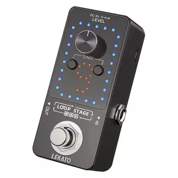 Педаль эффектов Looper с 9 петлями, тюнером, гитарными эффектами, 40 минут безлимитного наложения, USB-кабель для электрогитары, необходимо приобрести блок питания