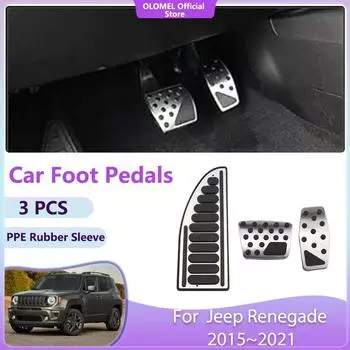 Педали для автомобиля Jeep Renegade 2015 2016 2017 2018 2019 2020 2024 Накладка из нержавеющей стали для топливного тормоза Нескользящие крышки без сверления