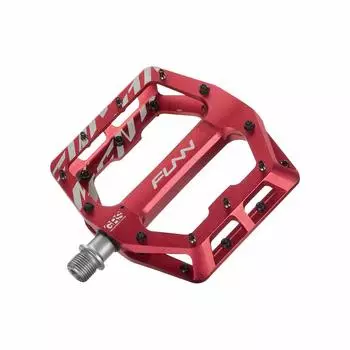 Педали Funn Fundamental MTB, легкие, большие, плоские педали, подходящие для горных, шоссейных, кроссовых, BMX, гравийных велосипедов, велосипедные педали со стальной осью - - Велосипеды, красный