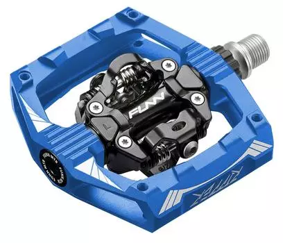 Педали Funn Ripper Binding Pedals с двухсторонним креплением SPD, совместимые с горным велосипедом, пружинная система AES, подходящая для педалей горного гравийного велосипеда - - - синий