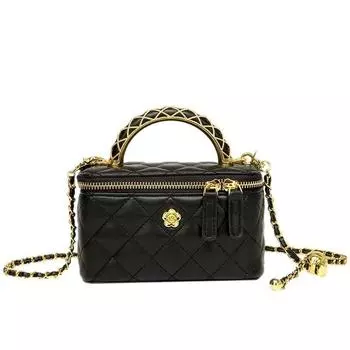 Peel Diamond Chain Box Bag for Women s Spring and Summer Small Fragrance Style One-shoulder Crossbody Hand Bucket Bag белый
