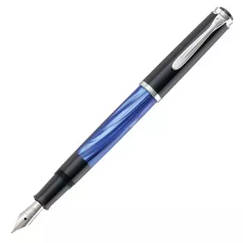 Pelikan Pelikan перьевая ручка F Fine Point Marble Blue Classic M205 ингаляционного типа, обычный импортный продукт
