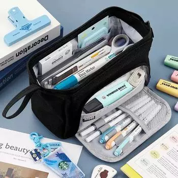 Пенал большой емкости сумка Kawaii Pen Box Organizer Корейский многофункциональный чехол Школьные принадлежности Офисные принадлежности Канцелярские принадлежности