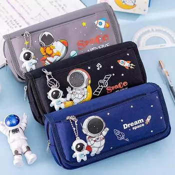 Пенал для карандашей Space Astronavt, большая вместимость, детская канцелярская сумка, школьная канцелярская сумка из мультфильма, корейские канцелярские принадлежности