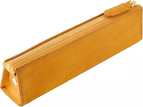 Pencil Case PB Zipper Pencil Case M Naples Leather Italian Leather Slim Simple Slip-on (Yellow) IPV-5801