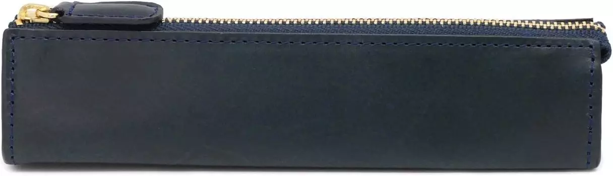 Pencil Case Rio Zipper Pencil Case S Leather Italian Leather Navy [Slip-On] Slip-on A-IOL-2601 тёмно-синий
