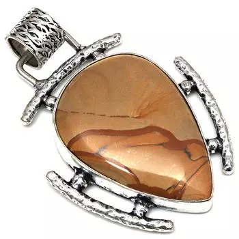Pendant Amrican Jasper Gemstone Gift For Her Silver Jewelry 2