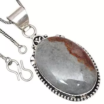 Pendant Amrican Jasper Gemstone Valentine Day Gift Silver Jewelry 2.25