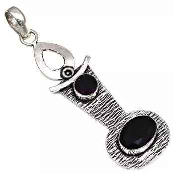 Pendant Black Spinal Gemstone Gift For Her Silver Jewelry 3