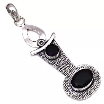 Pendant Black Spinal Gemstone Gift For Her Silver Jewelry 3