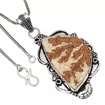 Pendant Dendritic Drusy Gemstone Valentine Day Gifted Silver Jewelry 2.25