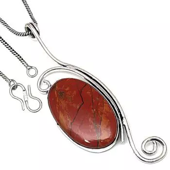 Pendant Designer Jasper Gemstone Handmade Gift For Her Silver Jewelry 3