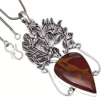 Pendant Designer Jasper Gemstone Handmade Gift For Her Silver Jewelry 3.25