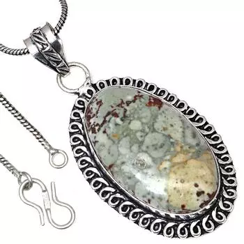 Pendant Designer Jasper Gemstone Valentine Day Ethnic Silver Jewelry 1.75
