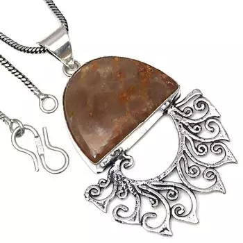 Pendant Fossil Coral Gemstone Handmade Gift For Her Silver Jewelry 2