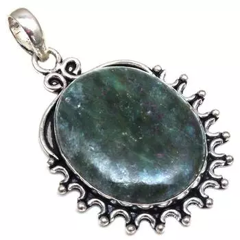 Pendant Fuchsite Gemstone Gift For Her Silver Jewelry 2.25