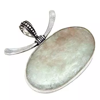 Pendant Green Septarian Gemstone Gift For Her Silver Jewelry 1.75