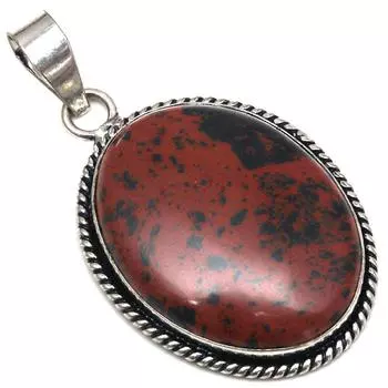Pendant Mahogany Obsidian Gemstone Mother Day Gift Silver Jewelry 2.25