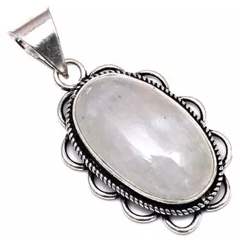 Pendant Moonstone Gemstone Gift For Her Silver Jewelry 1.75